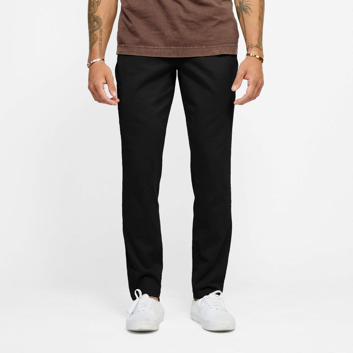 Black slim chino fashion pants